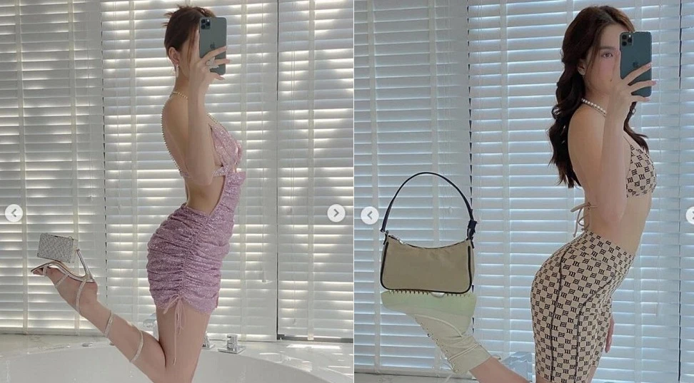 Ngọc Trinh bắt trend khoe túi bằng bàn chân, gợi cảm hết cỡ 