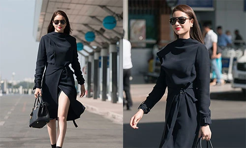 Hoa hậu Phạm Hương chất lừ xuất hiện ở sân bay