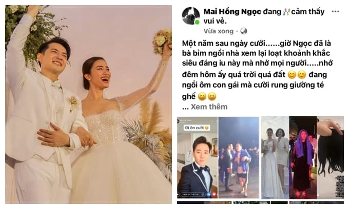 1 năm ngày cưới, Đông Nhi ôm con cười rung giường vì điều này