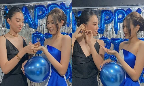 Tiểu Vy “lột” trang sức hàng hiệu tặng sinh nhật Đỗ Thị Hà