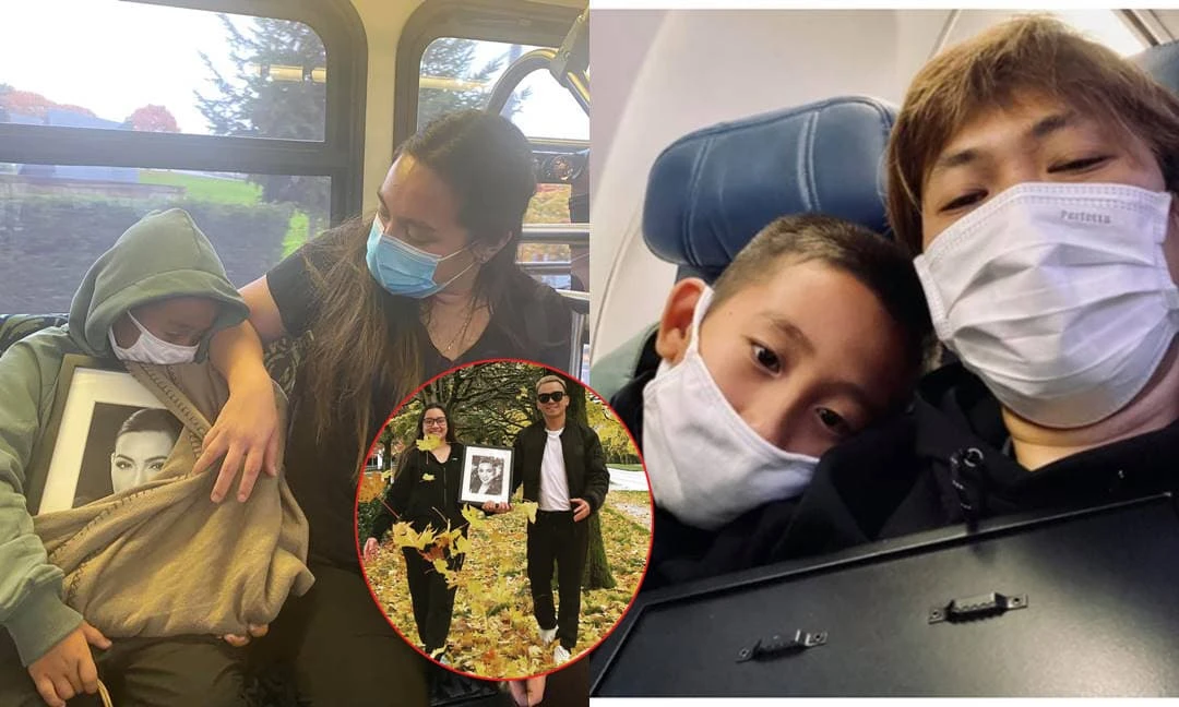 Xúc động con trai Wendy ôm di ảnh Phi Nhung ngủ gục trên xe