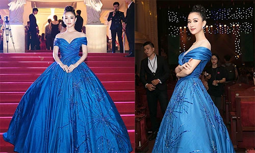 Hà Thu diện lại váy đẹp nhất Miss Earth 2017 đi nhận giải