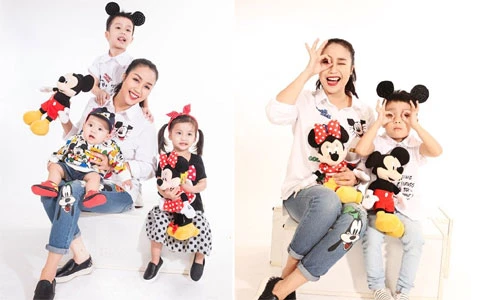 Ốc Thanh Vân nhí nhảnh khoe ba con trong bộ ảnh mới