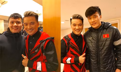 Đàm Vĩnh Hưng sung sướng khoe ảnh chụp cùng Quang Hải, Bùi Tiến Dũng