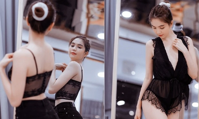 Loạt ảnh hậu trường thử nội y nóng bỏng mắt của Ngọc Trinh