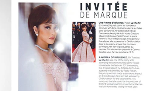 Lý Nhã Kỳ xuất hiện trên tạp chí Pháp hậu Cannes 2017