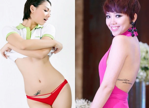 Những hình xăm ở nơi "hiểm chết người" của sao Việt