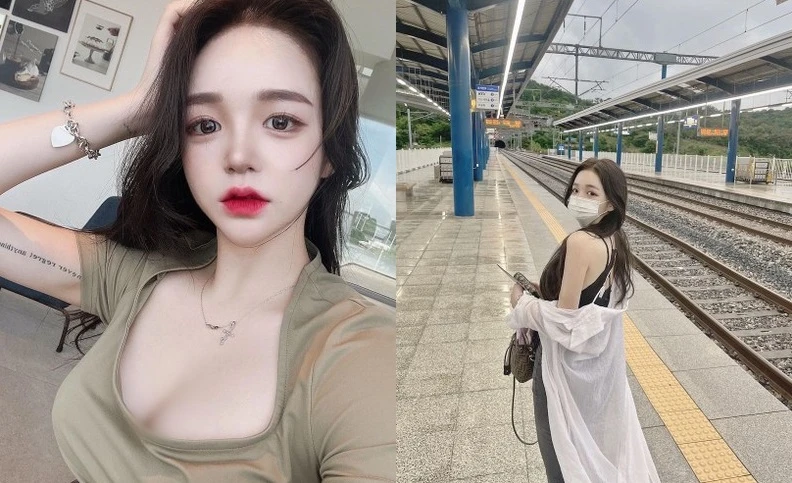 Hot girl xinh đẹp diện đồ táo bạo khoe dáng ở ga tàu