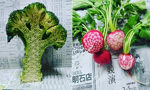 Những màn chạm khắc cực độc trên rau củ quả 