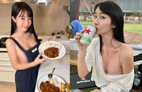 Nàng hot girl cố tình khoe nội y, “thả rông” khi làm việc nhà