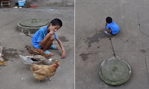 Chuyện lạ hôm nay: Xót xa cậu bé bị nuôi như nuôi gà