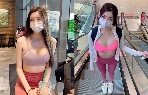 Đỏ mặt hot girl ngực khủng diện đồ tập, nội y đi mua sắm