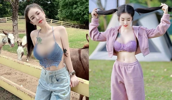 Đỏ mặt hot girl siêu vòng 1 diện nội y khoe dáng nuột