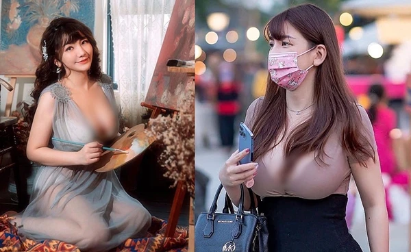 Đỏ mặt hot girl mặc đồ mỏng tang lộ nội y khi vẽ