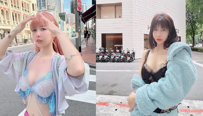 Đỏ mặt hot girl xinh đẹp diện mốt tiên cá hớ hênh giữa phố