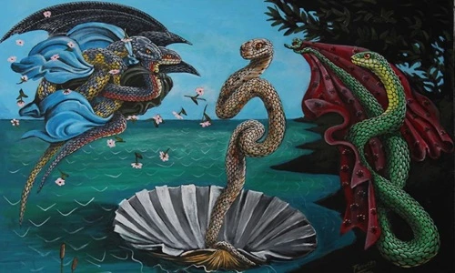 Thót tim xem rắn “xâm lược” các bức họa nổi tiếng 