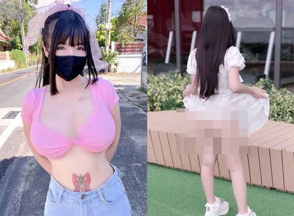 Mỹ nhân siêu vòng 1 vén váy khoe nội y nhìn phát ngại