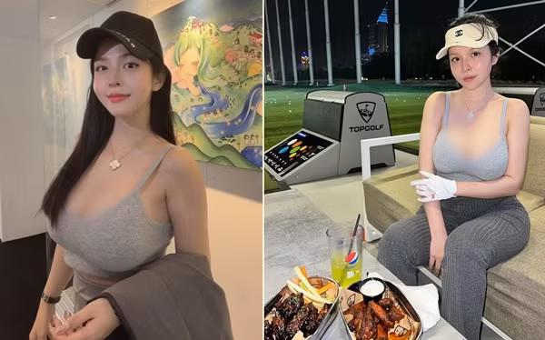 Ngượng đỏ mặt hot girl mặc hở táo bạo khoe dáng khi chơi golf