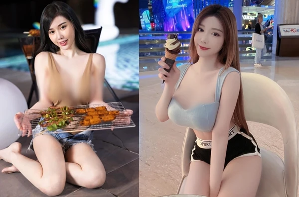 Ngượng đỏ mặt người đẹp mặc hở hết nấc khi dạo phố ăn kem