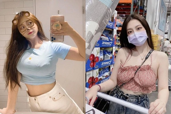 Mặc yếm đi siêu thị, hot girl ngực khủng gây chú ý tột độ