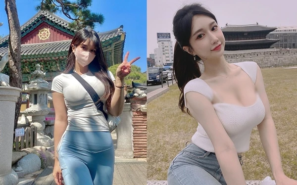 Đỏ mặt hot girl mặc đồ tập mỏng, bó sát phản cảm đi chùa