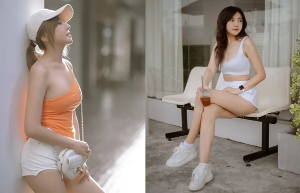 Đỏ mặt hot girl xinh đẹp diện đồ tập bó sát khoe đường cong 