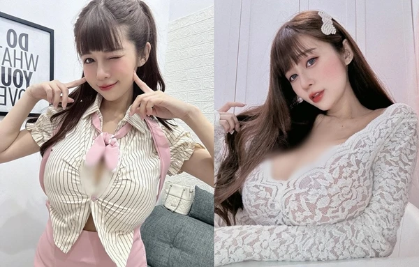 Ngượng đỏ mặt hot girl xinh đẹp diện đồ o ép vòng một 