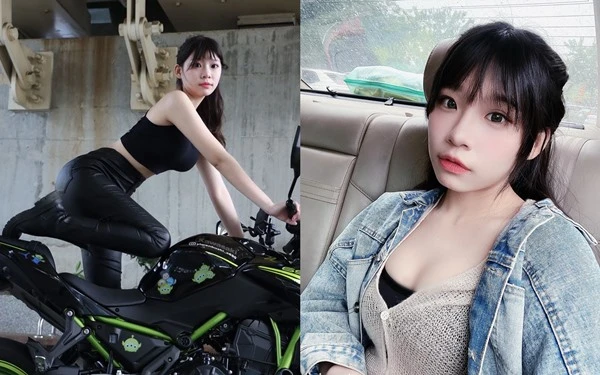 Nữ y tá khoe body gợi cảm mê người bên xe phân khối lớn