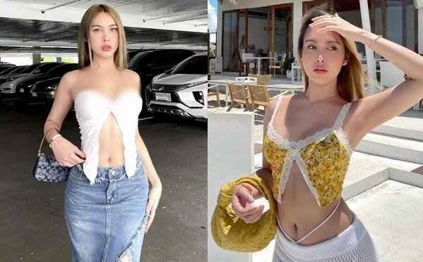 Đỏ mặt hot girl xinh đẹp diện áo cánh bướm hớ hênh khoe dáng