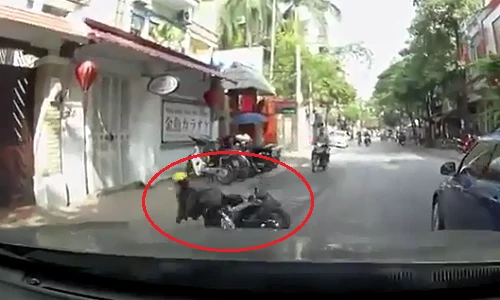 Cô gái suýt chết vì tự ngã úp mặt trước bánh ô tô