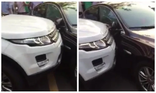 Clip: Rangrover nổi điên đâm nát ô tô đỗ sai quy định