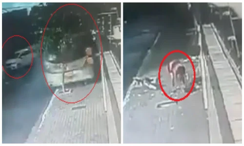 Kinh hoàng xe buýt lao lên vỉa hè cán nát người đi bộ