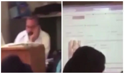 Clip thầy giáo say sưa ngắm đồ lót nữ ngay trong tiết dạy