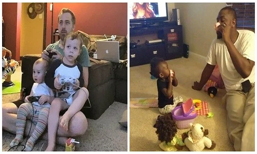 Khi những ông bố trông trẻ (7)