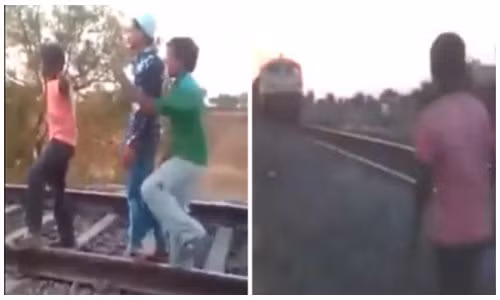 Trẻ trâu đón đầu tàu hỏa để thể hiện và cái kết đắng