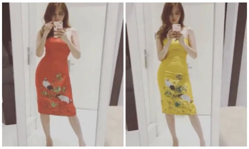 Ngọc Trinh thử váy khoe dáng sau ồn ào đấu giá sim