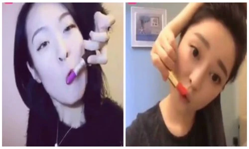 Rộ trào lưu “vòng tay qua đầu đánh son” khiến giới trẻ phát sốt