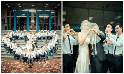 Cười ngất với “ảnh cưới” toàn nam của sinh viên Bách Khoa
