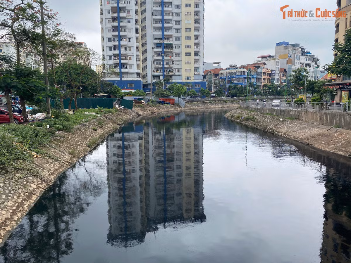 Nước sông đen bóng như mực, phản chiếu sự ô nhiễm cực độ. Mùi hôi thối bốc lên từ lòng sông theo gió len lỏi vào từng ngõ ngách, nhà dân, khiến bất cứ ai đi ngang qua cũng phải bịt mũi, vội vã nhấn ga để thoát thân.