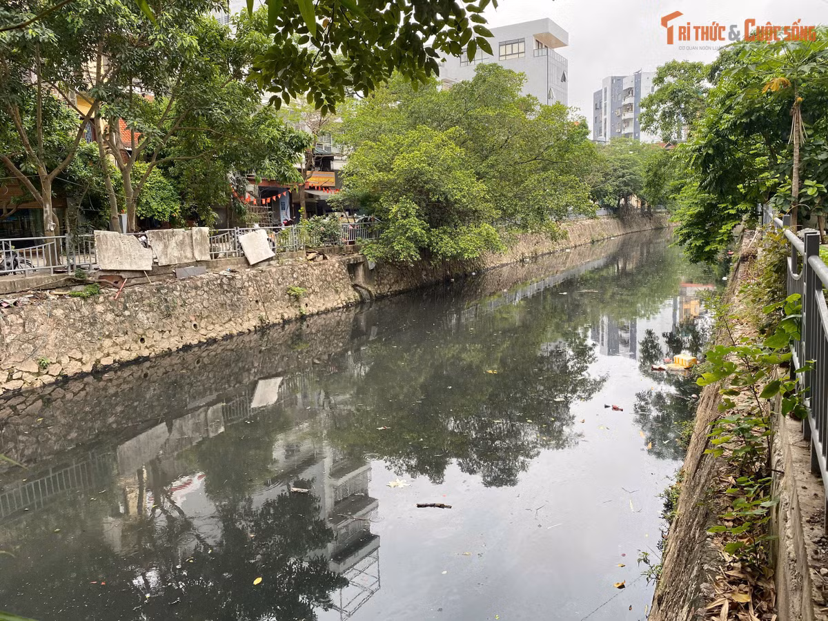 Những hốc cống và chân bờ kè sông Sét trở thành nơi tập kết của đủ loại rác thải: từ túi nilon, vỏ chai nhựa đến hộp xốp. Chúng kết lại thành từng mảng lớn nổi lềnh bềnh, phân hủy và bốc mùi tanh nồng nặc, tạo điều kiện cho ruồi muỗi và mầm bệnh phát sinh.