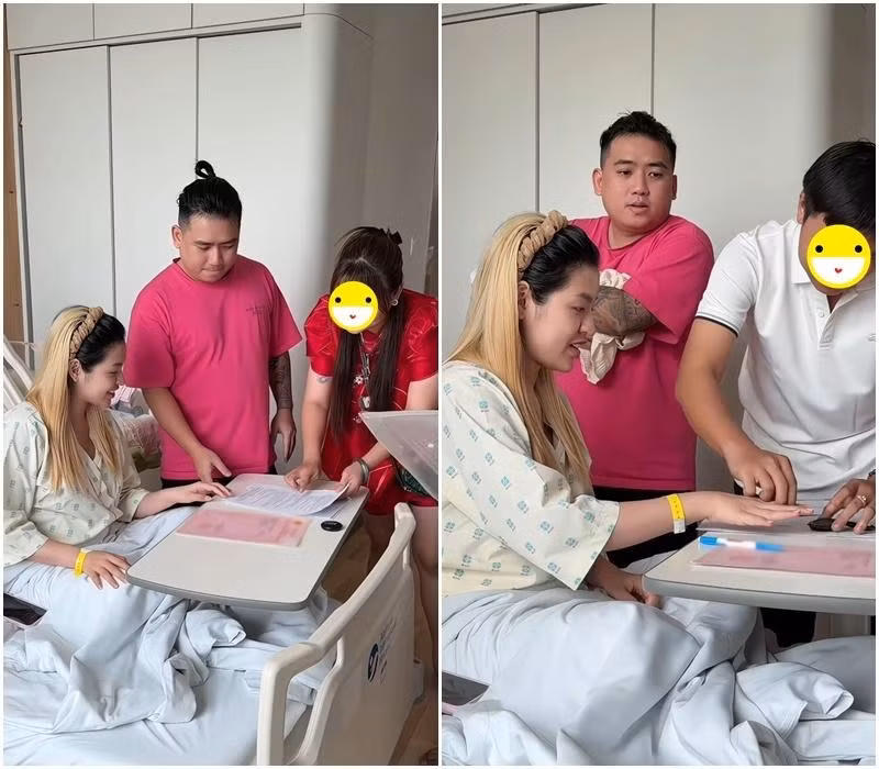 Trên trang cá nhân, Trần Thanh Tâm chia sẻ đoạn video với tiêu đề: "Quà tặng vợ 20/10", ghi lại khoảnh khắc được chồng tặng món quà đặc biệt sau sinh. (Ảnh: FBNV)