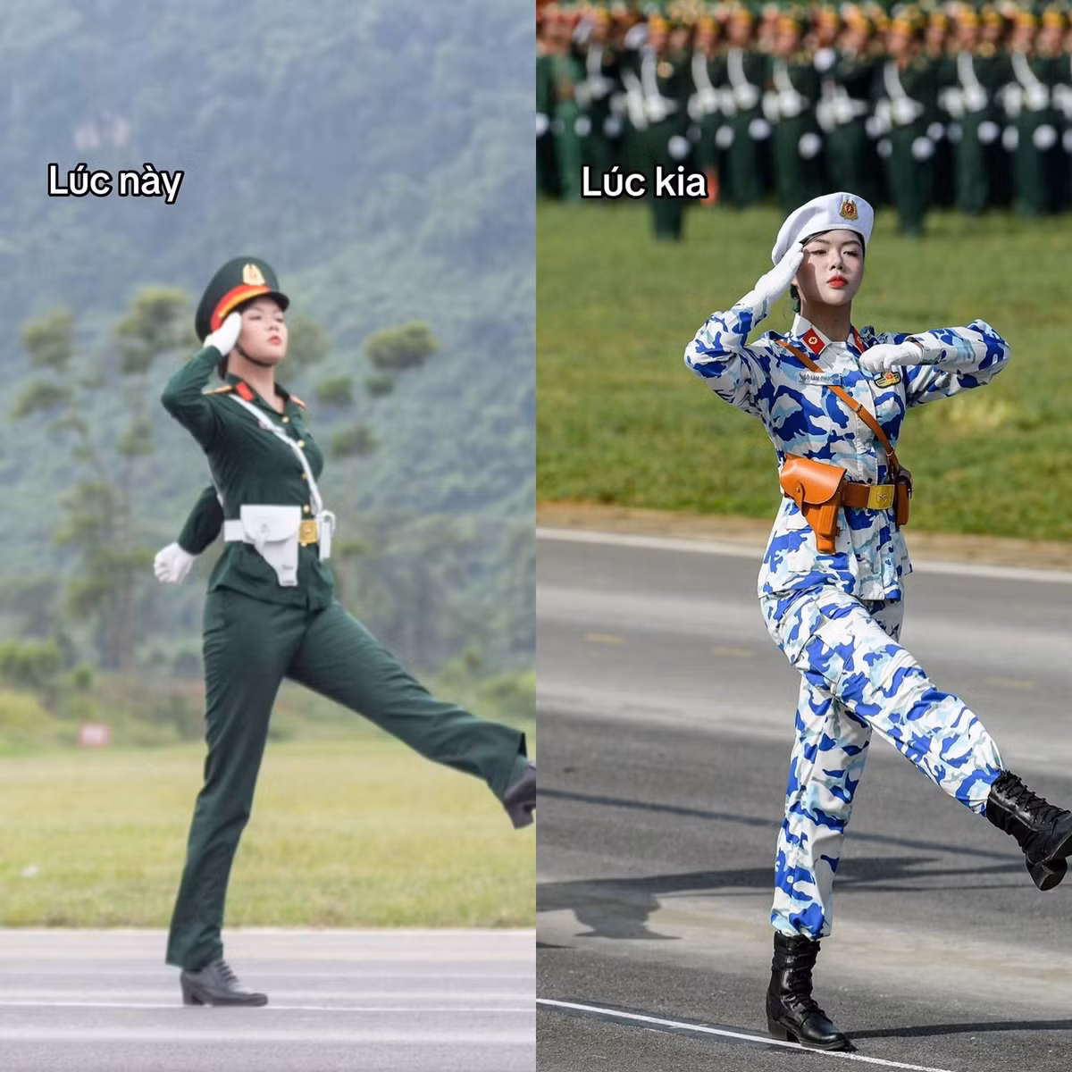 Sở hữu chiều cao 1m73 cùng gương mặt sáng, Lâm Phương thường được ví như Hoa khôi khối Quân y. (Ảnh: FB Ngô Lâm Phương)