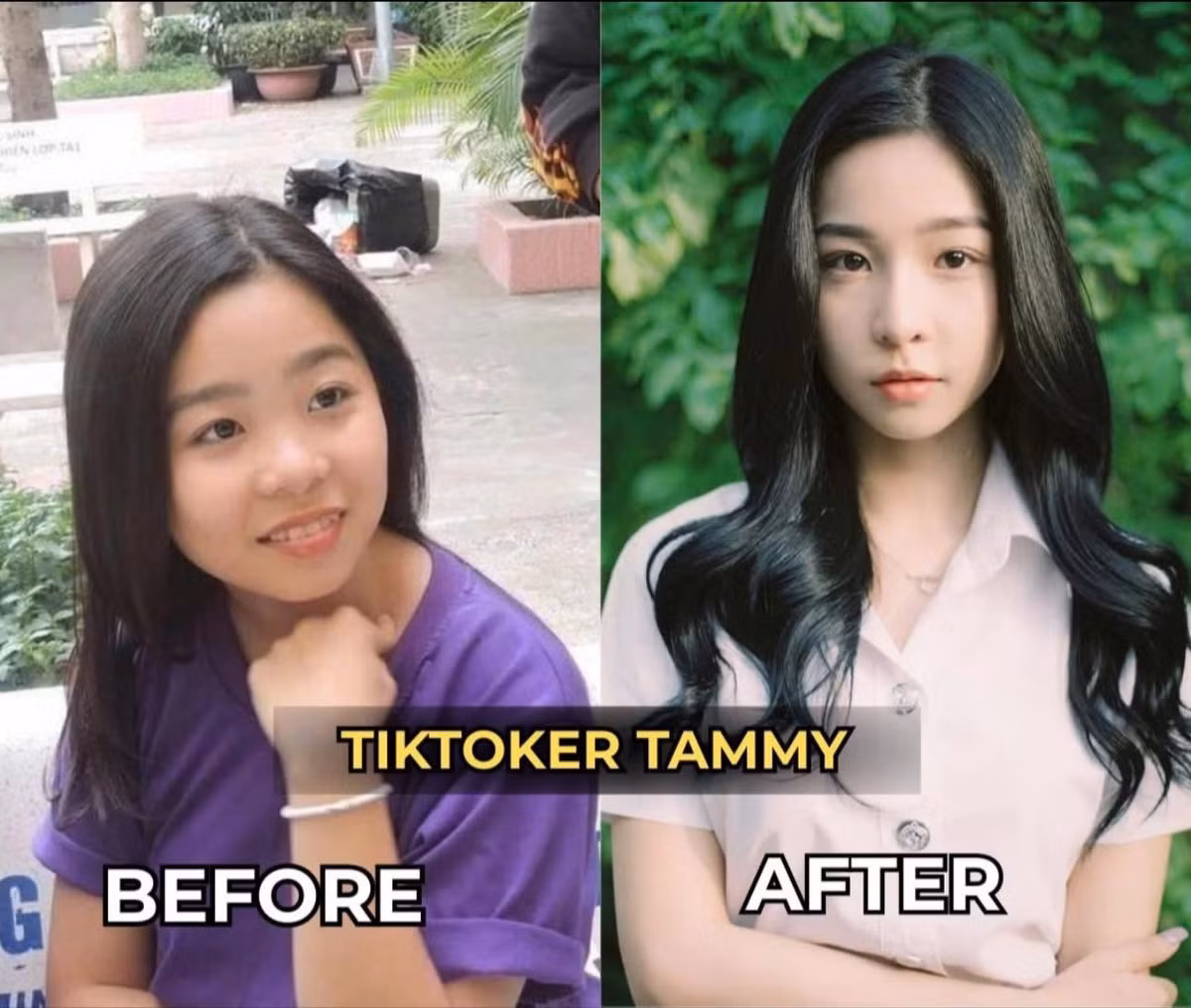 Thời gian vừa qua, những hình ảnh về nhan sắc quá khứ của hot girl Tammy Phạm (tên thật là Phạm Nguyễn Anh Thi, sinh năm 2001, đến từ TP. HCM) bất ngờ bị "đào lại" và lan truyền chóng mặt trên mạng xã hội. (Ảnh: FBNV)