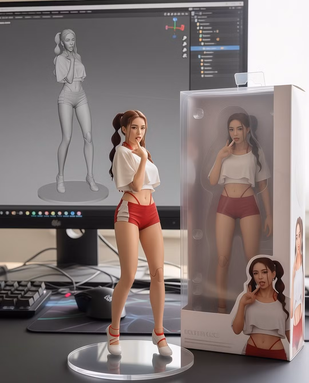 Sử dụng những công cụ AI, Janet đã tạo ra một bộ sưu tập tượng mô hình của chính mình với những trang phục và tạo hình đa dạng. (Ảnh: IGNV)