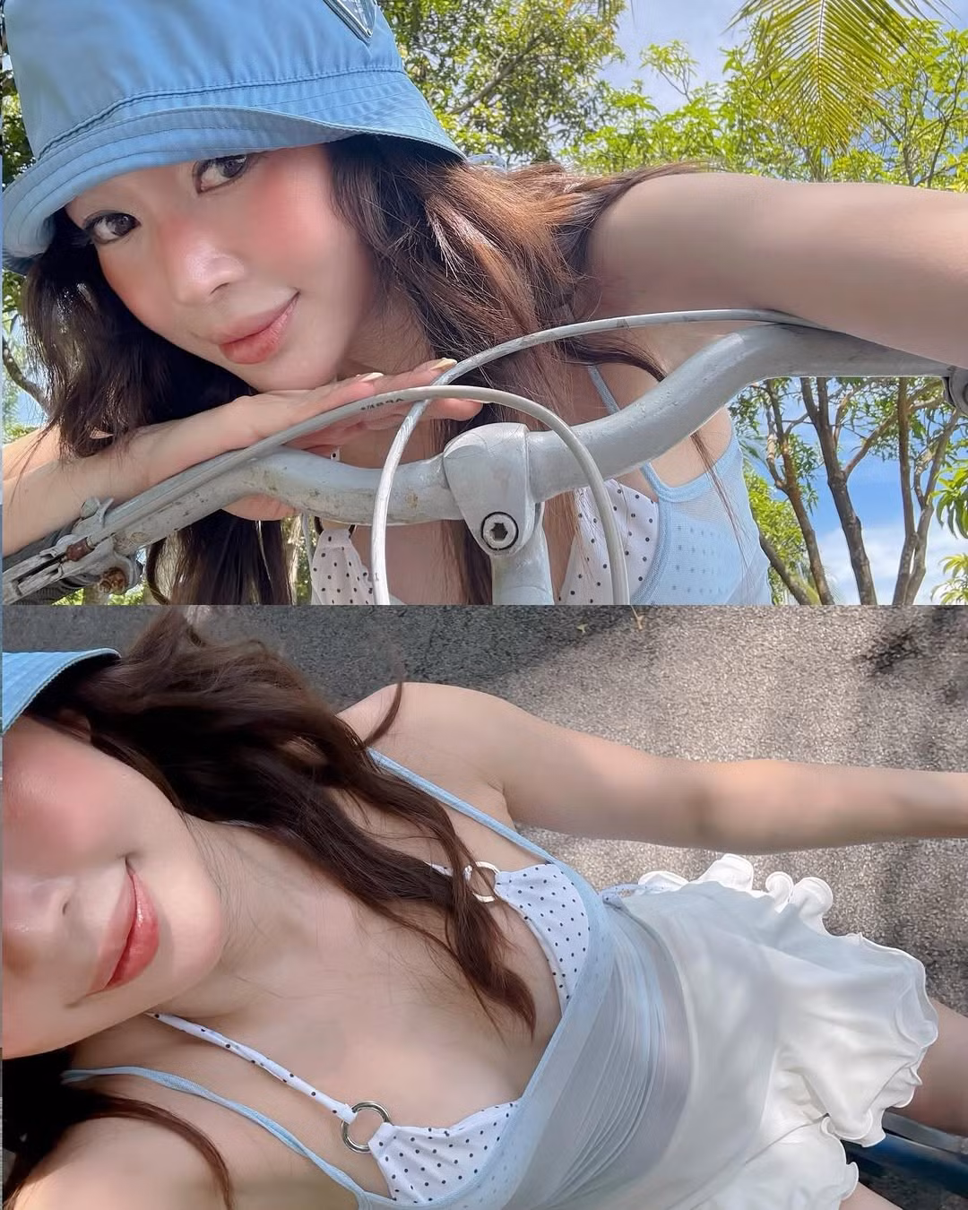 Cựu hot girl còn khéo léo kết hợp thêm chiếc khăn turban họa tiết để tạo điểm nhấn, mang đến một vẻ ngoài vừa ngọt ngào, vừa quyến rũ.