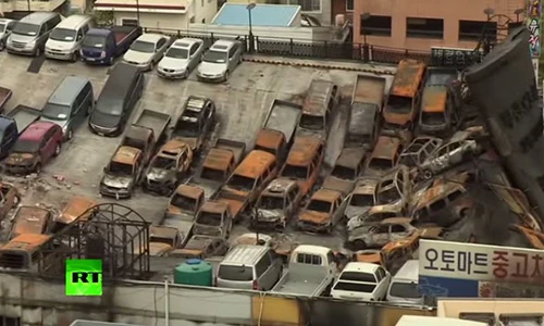 Video hiện trường vụ cháy khủng khiếp thiêu rụi 600 xe sang