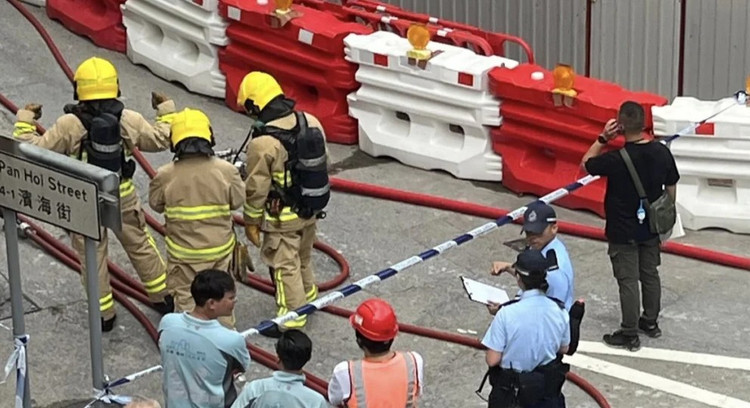 香港では第二次世界大戦時の不発弾が発見され、6,000人が避難した。写真:X. bom.png