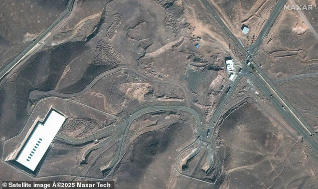 The Fordow nuclear enrichment site is believed to have been flattened. Photo: Maxar. israel1.png