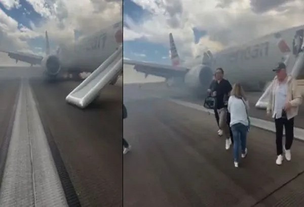 Passengers fled after the incident. Photo: OC. maybay.png