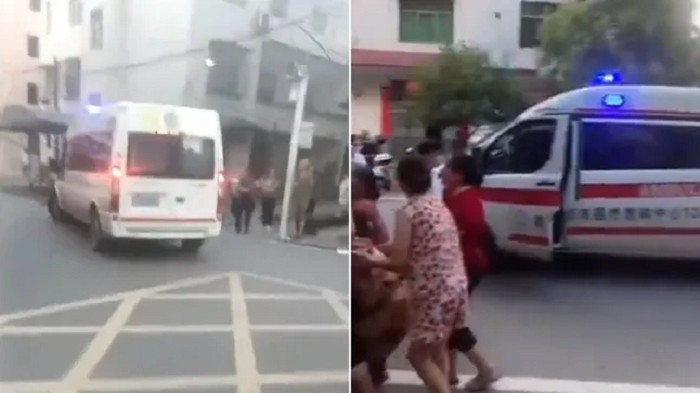 Vụ tấn công bằng dao xảy ra tại một trường tiểu học ở Trung Quốc. Ảnh: Metro. trungquoc.png